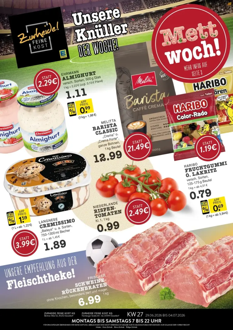 Edeka Zurheide Prospekt ab 29.06.2026