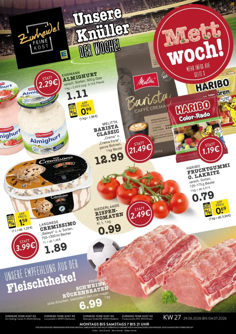 Edeka Zurheide Prospekt ab 29.06.2026