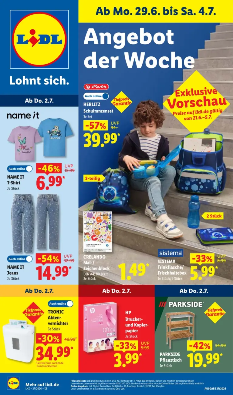 LIDL Prospekt ab 29.06.2026