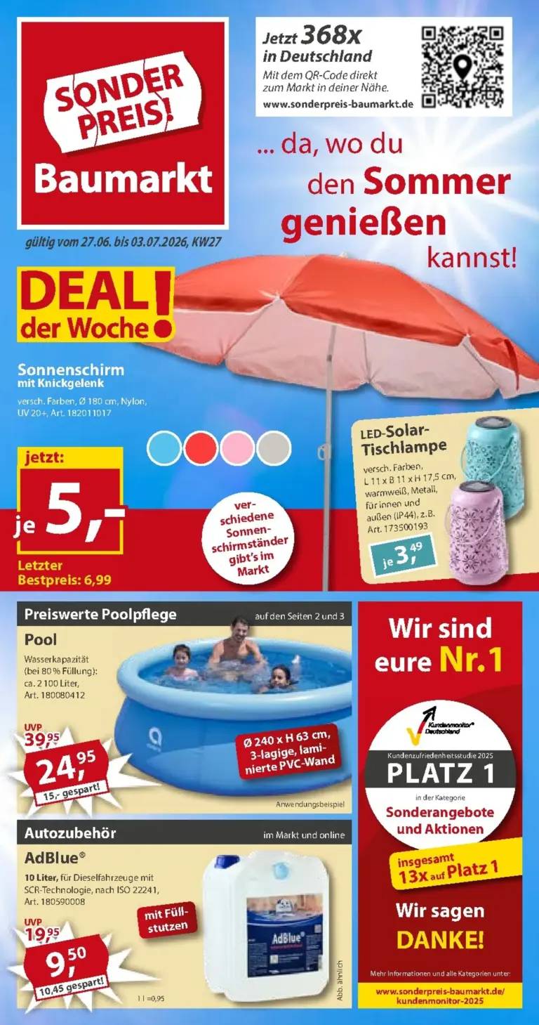 Sonderpreis Baumarkt Prospekt ab 27.06.2026