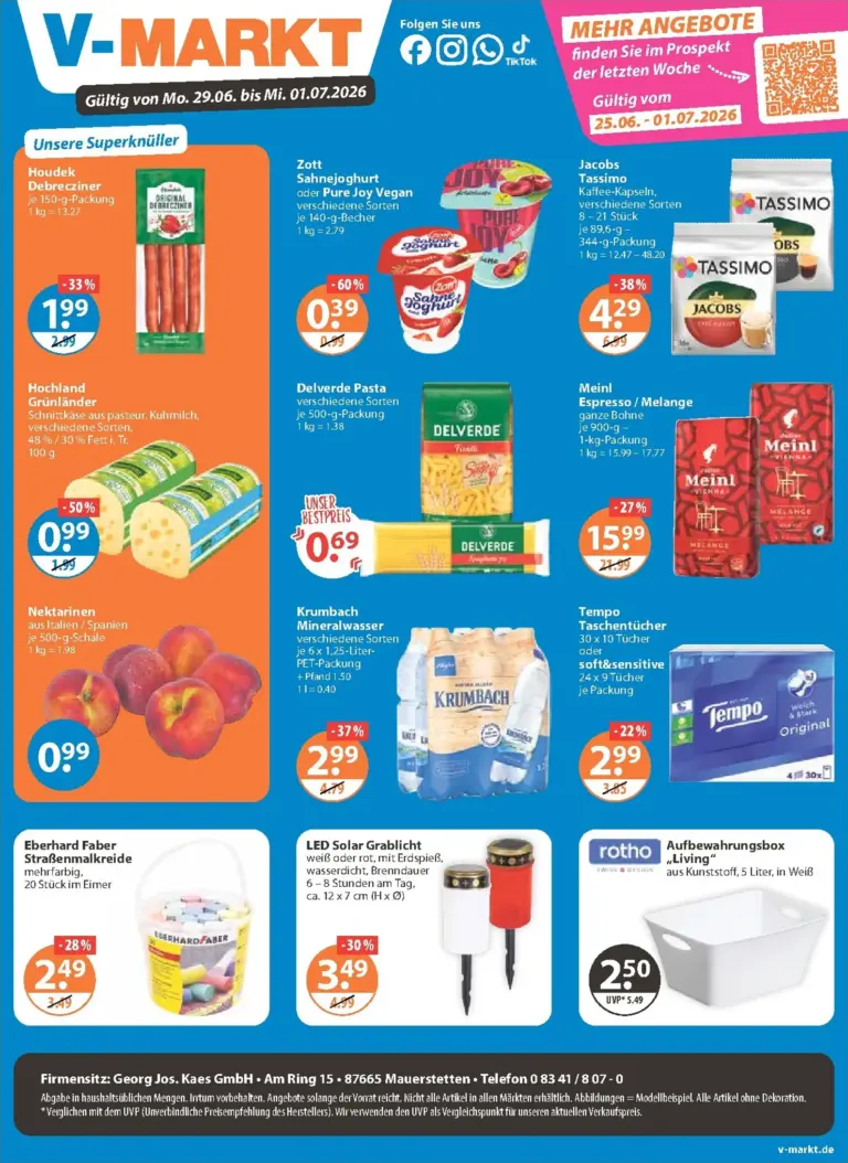 V-Markt Prospekt ab 29.06.2026