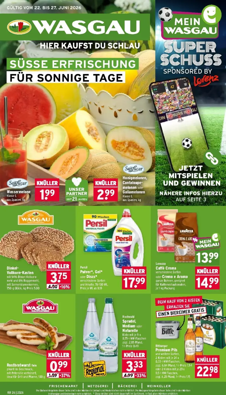 Wasgau Prospekt ab 22.06.2026