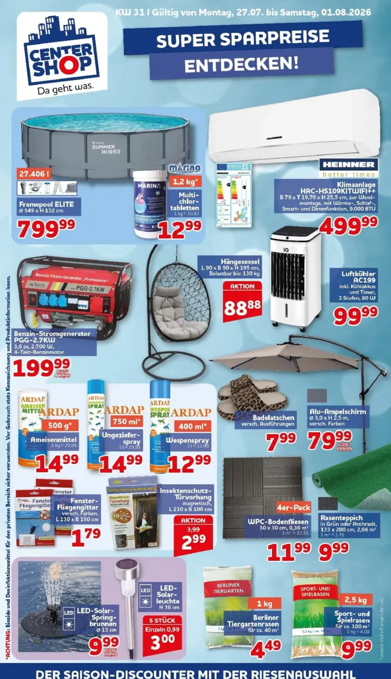 Centershop Prospekt ab 27.07.2026