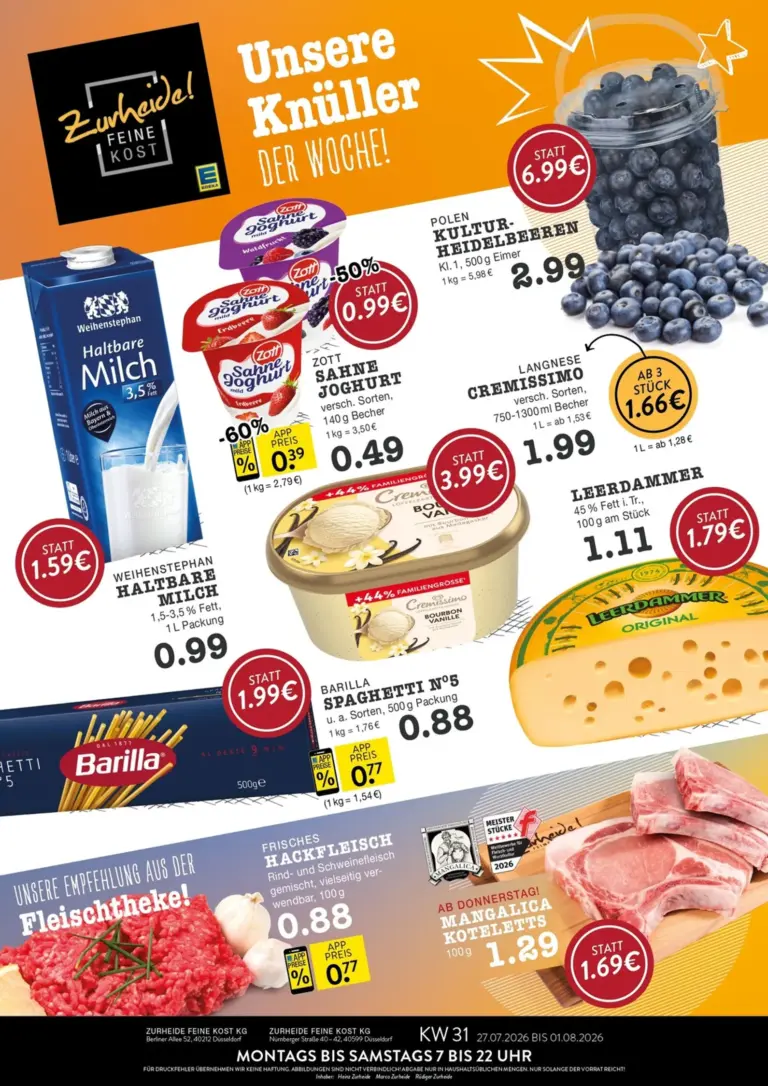 Edeka Zurheide Prospekt ab 27.07.2026
