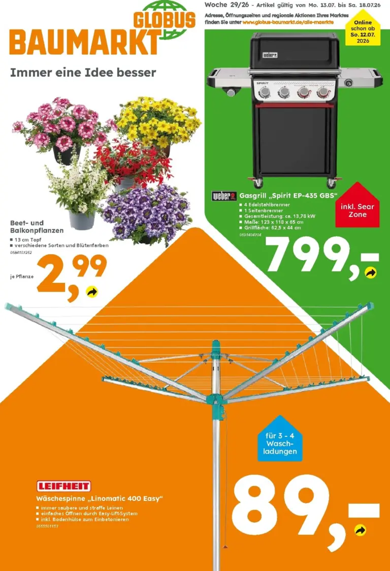 Globus Baumarkt Prospekt ab 12.07.2026