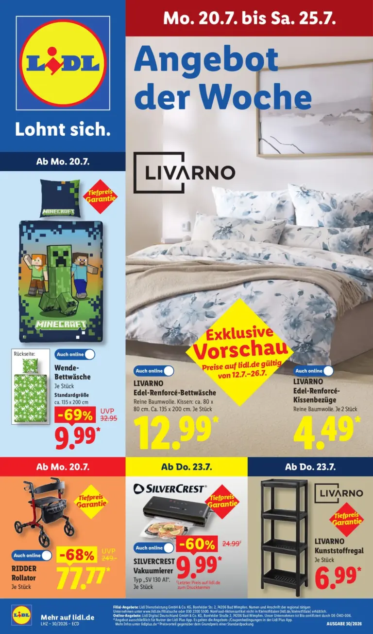 LIDL Prospekt ab 20.07.2026