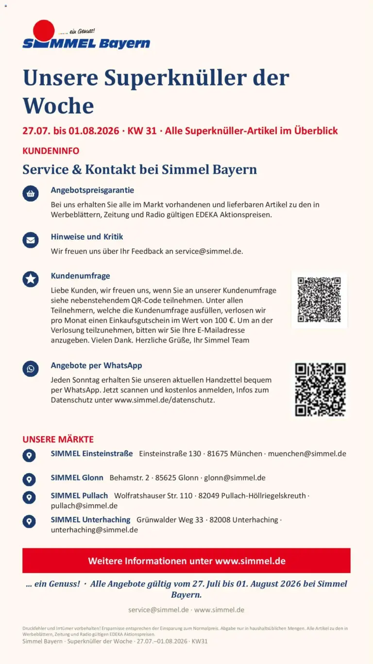 Simmel Prospekt ab 27.07.2026