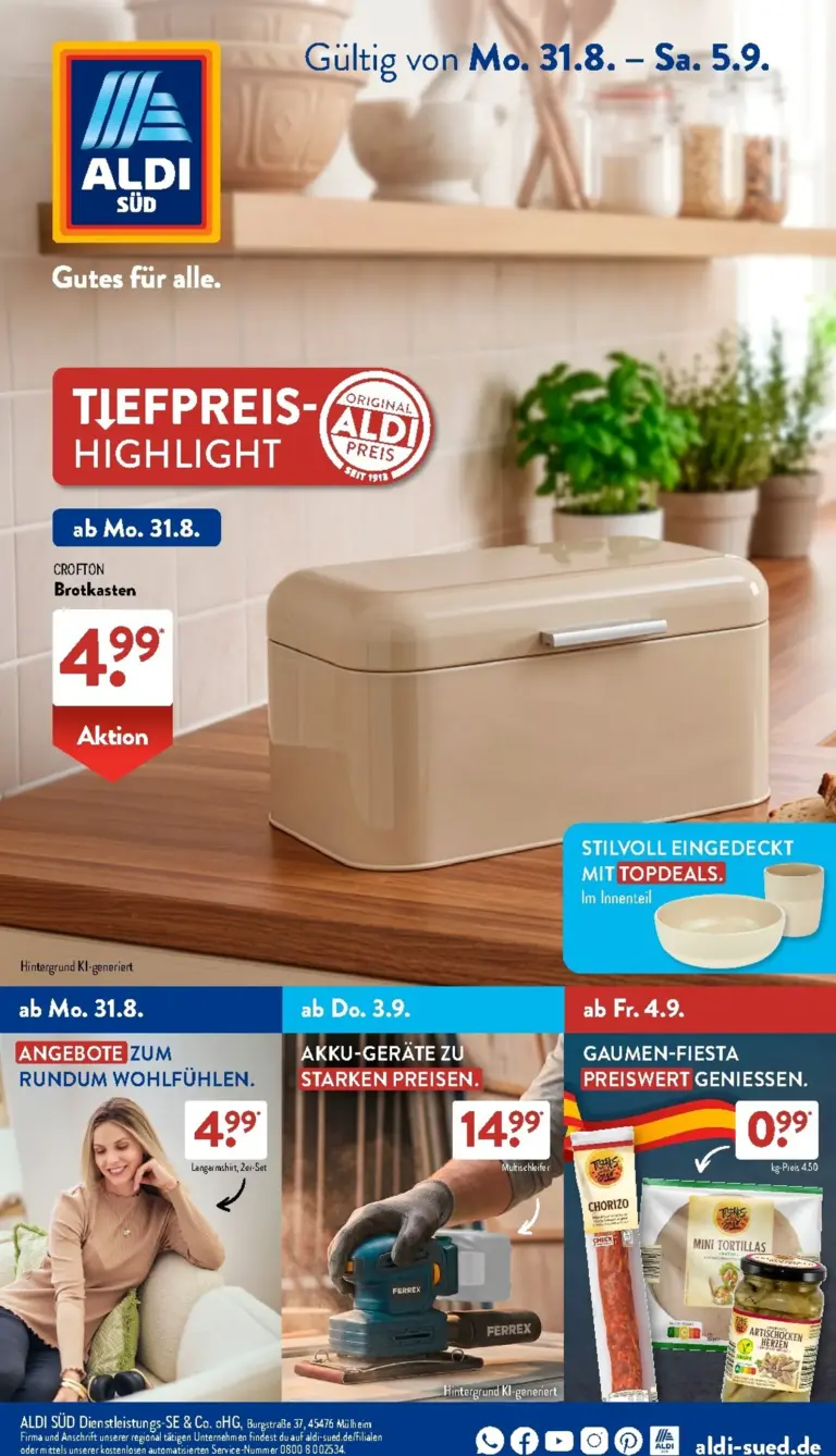 Aldi Süd Prospekt ab 31.08.2026