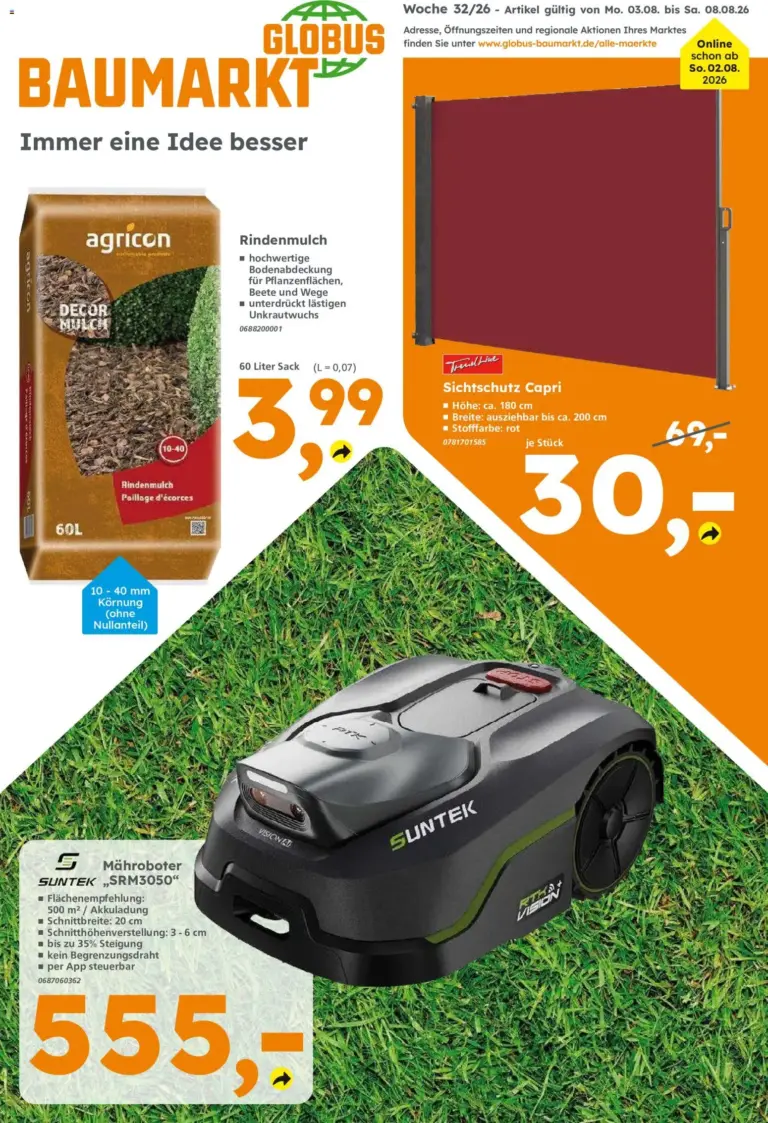 Globus Baumarkt Prospekt ab 03.08.2026
