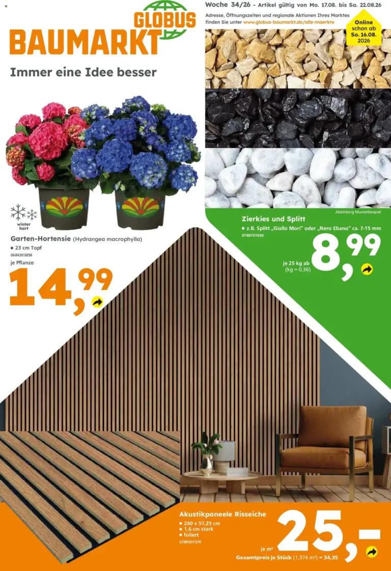 Globus Baumarkt Prospekt ab 17.08.2026