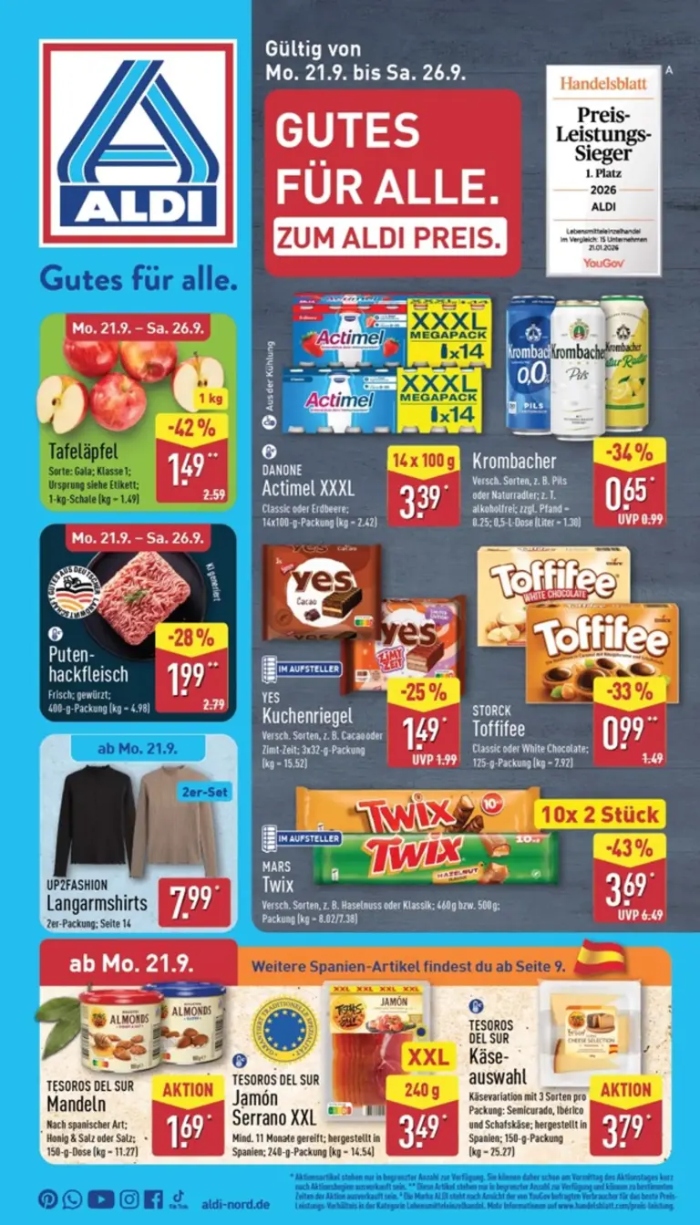 Aldi Nord Prospekt ab 21.09.2026