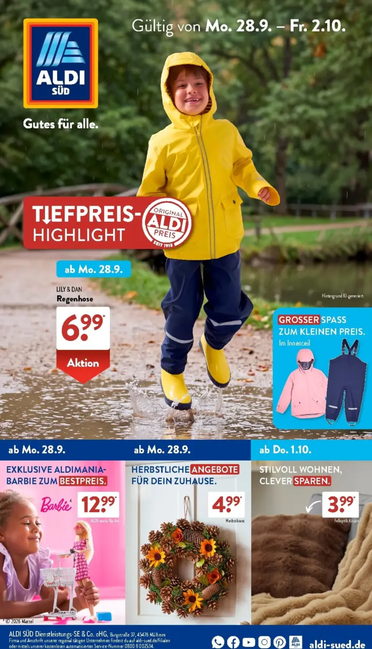 Aldi Süd Prospekt ab 28.09.2026