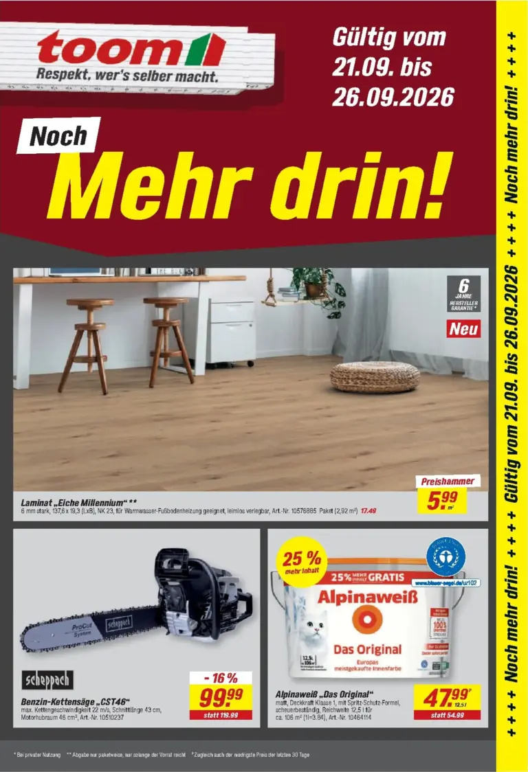 Toom Prospekt ab 21.09.2026