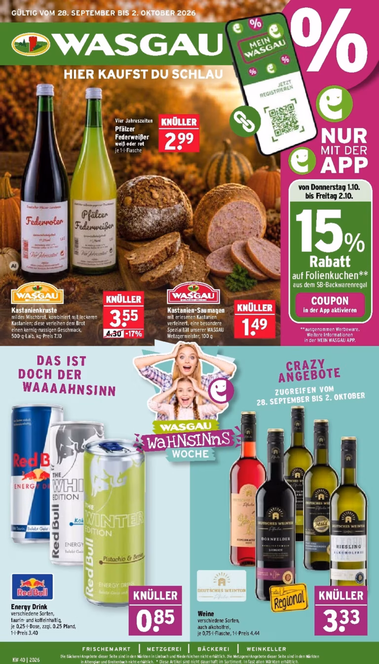 Wasgau Prospekt ab 28.09.2026