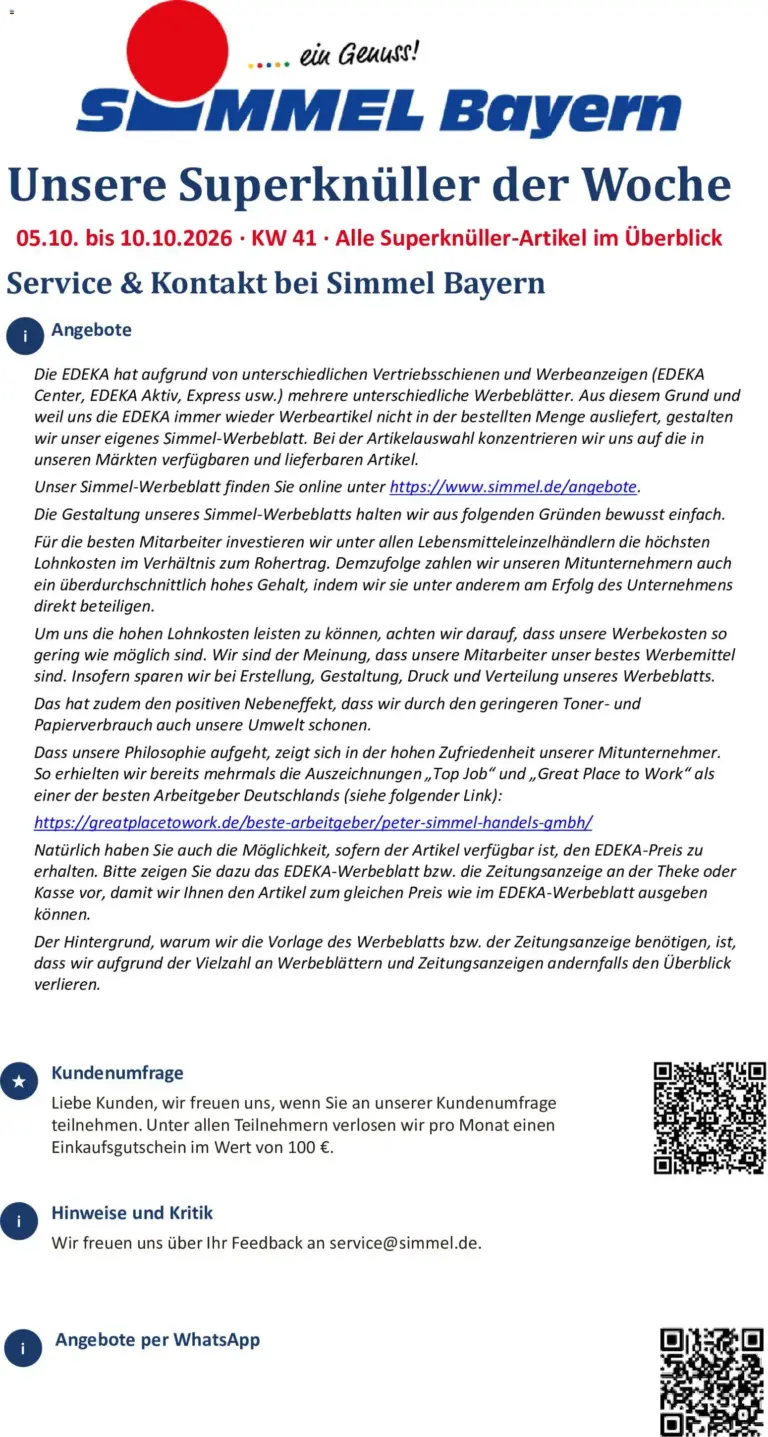 Simmel Prospekt ab 05.10.2026